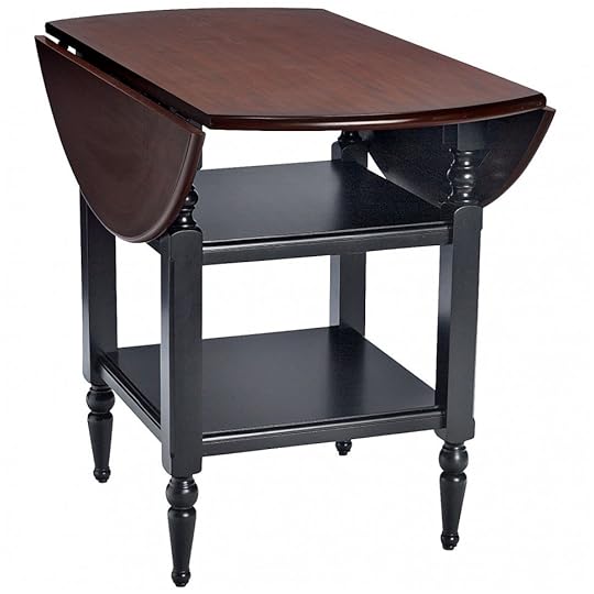 Dark Brown Kitchen Table Antique Modern Double Round butterfly Drop Leaf Kitchen