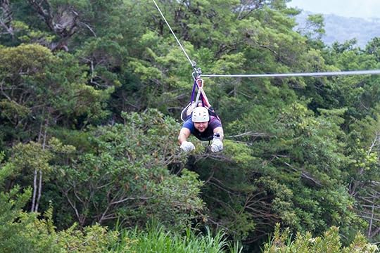zip lining through the Costa Rican forest