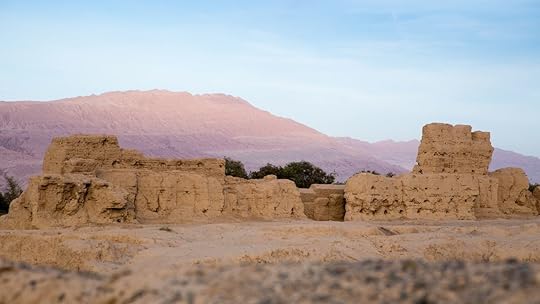 Ancient city ruins in the Taklamakan desert in China