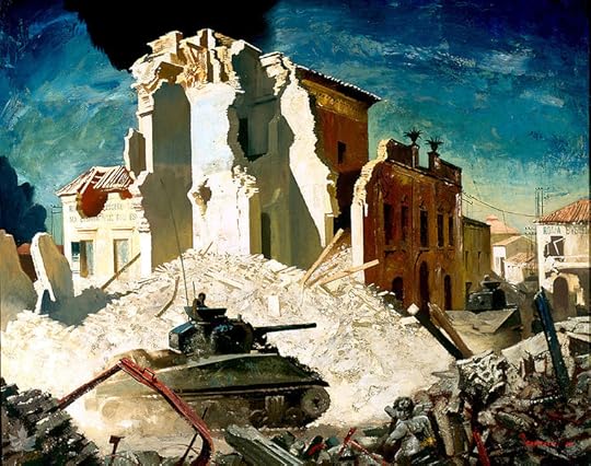“Canadian Armour Passing Through Ortona,” by Dr. Charles Comfort (public domain via Canadian War Museum)