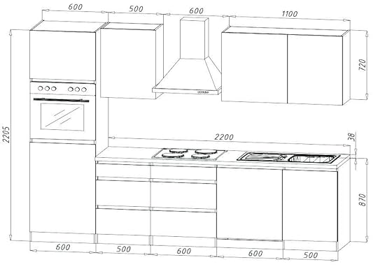 kuche 280 cm premium 1 4 cm n nzeile arbeitsplatte kuche 280 cm