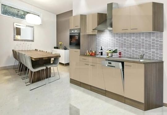 kuche 280 cm 1 4 1 4 nzeile 1 4 nblock cm ei cappuccino arbeitsplatte kuche 280 cm