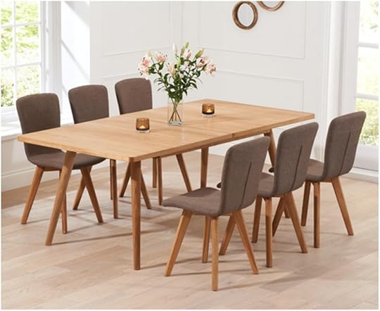 Tivoli 150cm Retro Oak Extending Dining Table and Chairs Oak Kitchen Tables