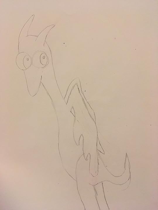 Dragon in pencil that kind of looks like a chicken