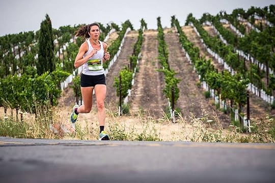 Napa to Sonoma Wine Country Half Marathon runner by vineyards