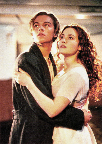 Kate Winslet and Leonardo DiCaprio in Titanic (1997)