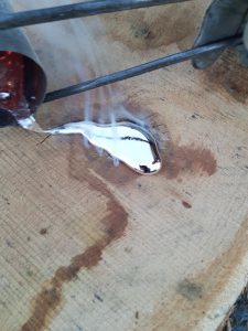 Pouring the liquid aluminium