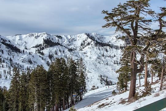 Snowy mountains at Alpine Meadows ski resort