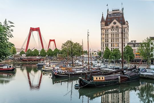 Shipyard, dock, and bridge in Rotterdam, Netherlands