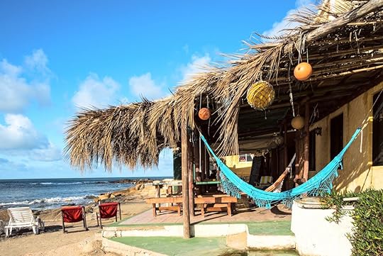 Cabins and hammocks, Cabo Polonio, Uruguay