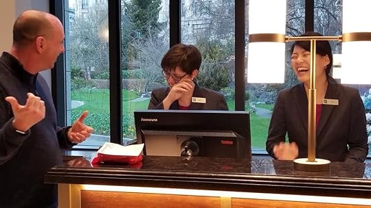 Man pleading with hotel