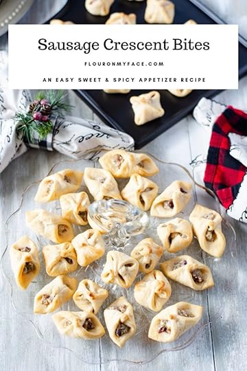Sausage Crescent Bites party appetizer on a party serving plate.