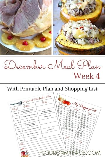 December Weekly Meal Plan Week 4 with printable meal plan and shopping list