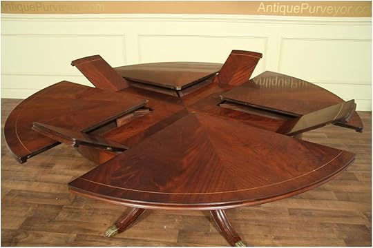 59 74 Round Mahogany Dining Table with Hidden Leaves Kitchen Tables with Hidden Leaves