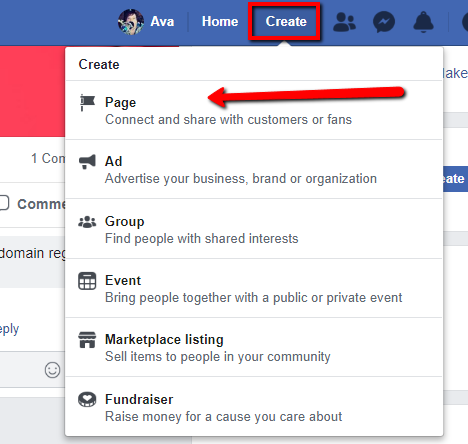 creating a facebook page