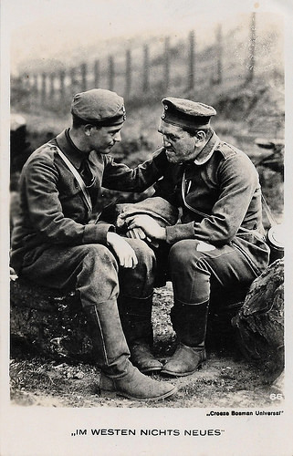 Lew Ayres and Louis Wolheim in All Quiet on the Western Front