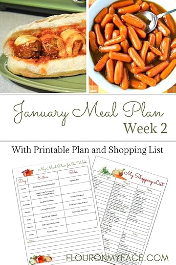 January Meal Plan Week 2 Meal Plan and shopping list printable
