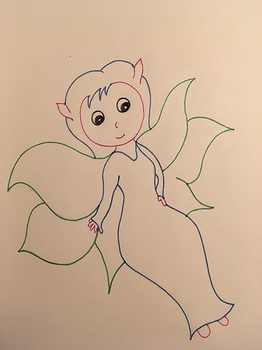 Cartoon fairy blue hair