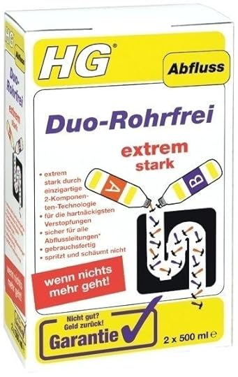 hg rohrfrei pipe free duo drain free drain extremely strong 2 x hg duo rohrfrei anleitung