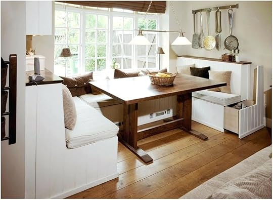 Corner Bench Dining Table Clean Cottage Decor Home tour Built In Corner Kitchen Table