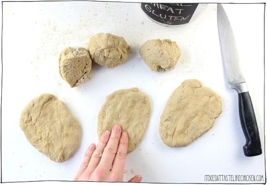 Vegan Seitan Tenders! This homemade vegan seitan chicken recipe is easy to make, just 8 ingredients, can be made ahead of time, and once prepared can be used any way that you might have cooked chicken- marinate, bread, fry, crust, bake, grill, BBQ, the options are endless!!! #itdoesnttastelikechicken #veganrecipes #seitan