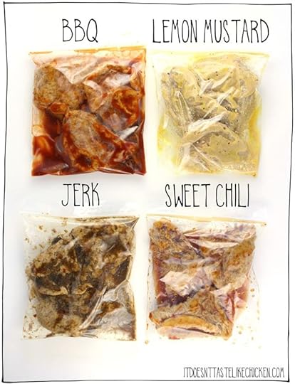 Vegan Seitan Tenders! This homemade vegan seitan chicken recipe is easy to make, just 8 ingredients, can be made ahead of time, and once prepared can be used any way that you might have cooked chicken- marinate, bread, fry, crust, bake, grill, BBQ, the options are endless!!! #itdoesnttastelikechicken #veganrecipes #seitan