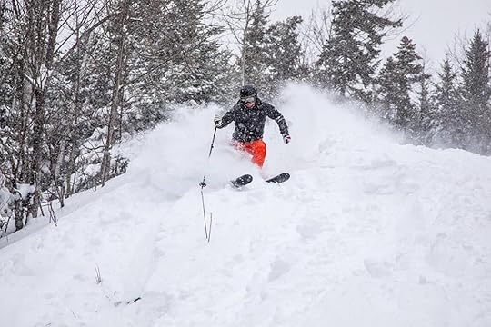 Black Mountain ski resort with skier