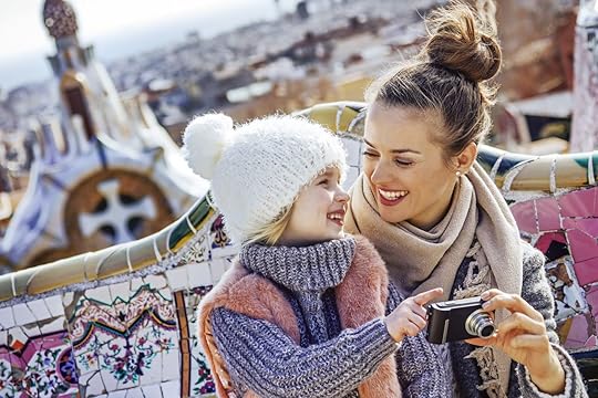 Mother and daughter in Barcelona, Spain