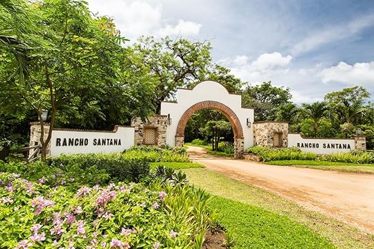Entrance to Rancho Santana resort in Nicaragua surrounded by greenery
