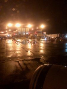 Photo of Seattle airport on a rainy night