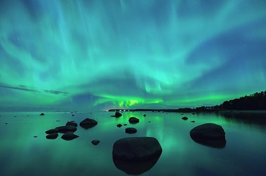 northern lights over the Gulf of Finland