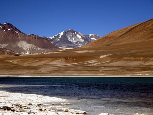 Ojos del Salado, seen across Laguna Verde