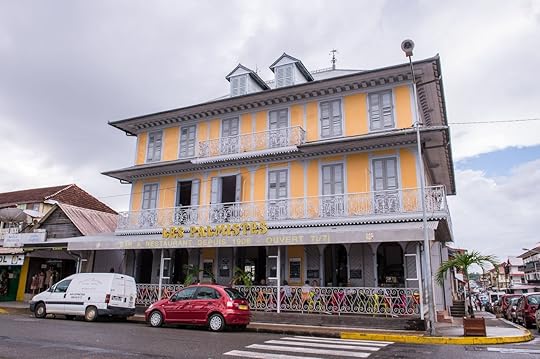 Yellow colonial building in French Guiana
