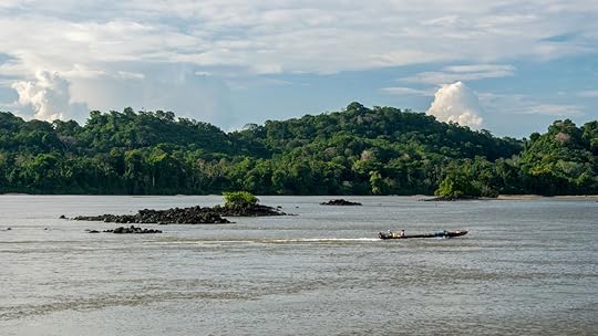 Water and lush hills in French Guiana