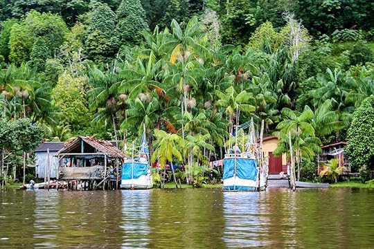Local village on the water in French Guiana