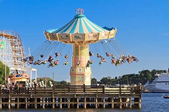 Carousel in the amusement park of Grona Lund in Stockholm