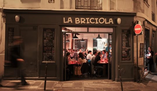 Outside of La Bricola restaurant in Paris, France