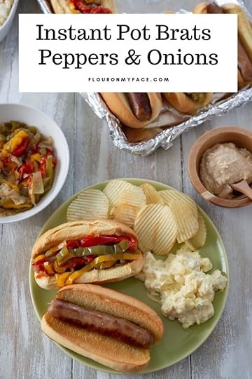 Instant Pot Brats with Peppers and onions recipe is an easy Game Day Instant Pot recipe that will feed a crown