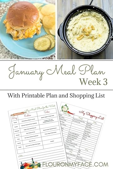 January Meal Plan Week 3 Meal Planning printable and shopping list