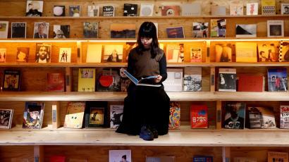 woman reading a book