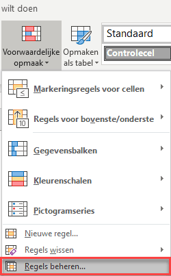 excel voorwaardelijke opmaak