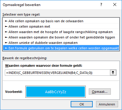 excel voorwaardelijke opmaak stap 3