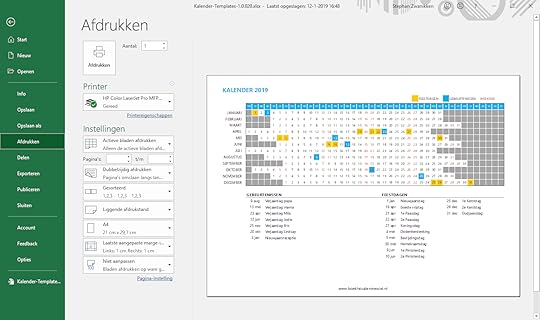 Excel printen