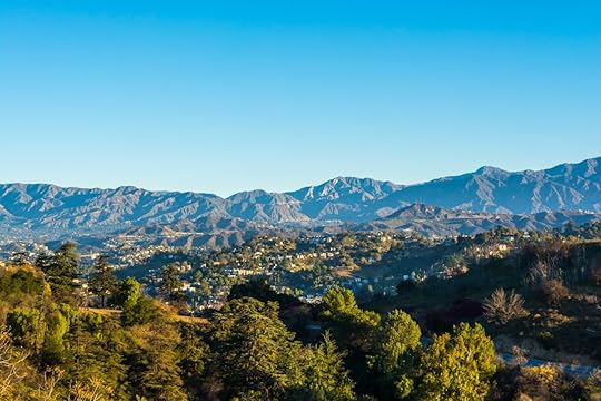 View of the San Gabriel Mountains from Elysian Park in LA