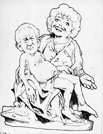 Caricature for the New York Observer, year unknown 