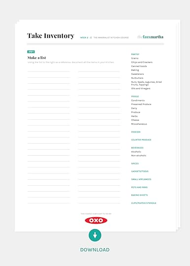 The Minimalist Kitchen Worksheet