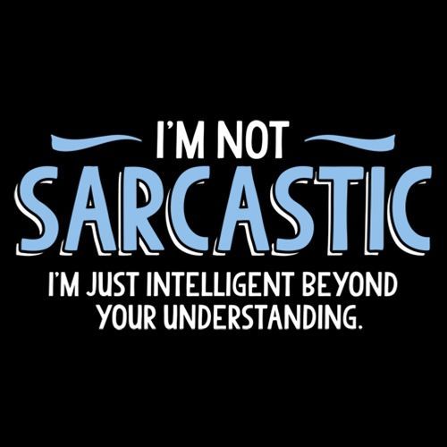 Image result for i'm not sarcastic i'm just intelligent beyond your understanding