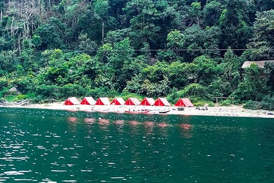 Camping Tent at Shnongpdeng, Tourist Destination, Meghalaya, Khasi Hills, India
