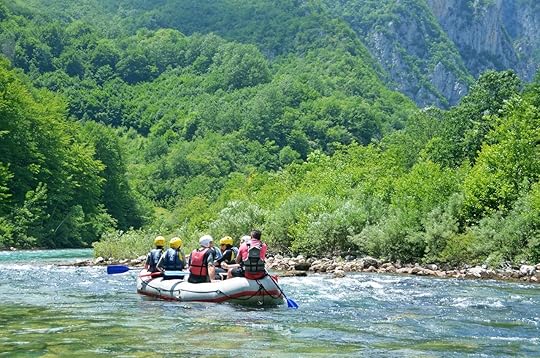 People rafting on the river Tara in Montenegro