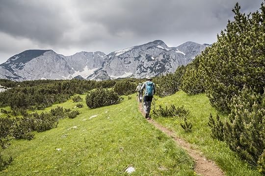 Two hikers in Sutjeska National Park, Bosnia and Herzegovina
